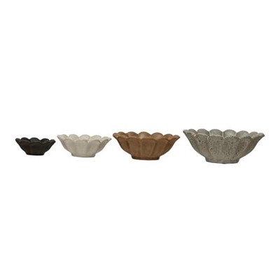 Creative Co-Op Stoneware Flower Bowls, 6