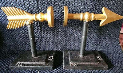 Book Ends Heavy Cast Iron Arrow Hold Multiple Books Creative Co-ops-image