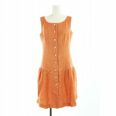 Rene Sleeveless Mid-length Cotton Linen Blend Dress 36 M Orange Used e53d36d9e5c-image