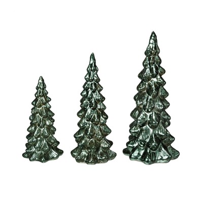 Co-Op Glass Christmas Trees LED Green Set 3-image