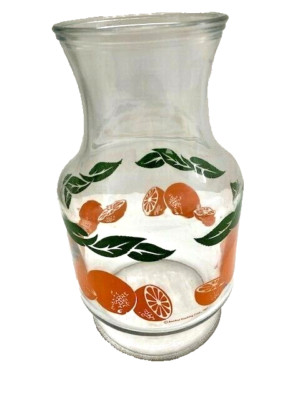 Vintage Anchor Hocking Clear Glass Orange Juice Pitcher Decanter Vintage E-image