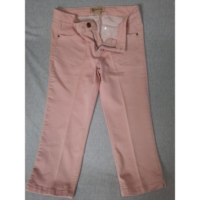 Democracy Women 10 Pleated Mid-Rise Stretch Capri Pants Peach Cotton Rayon Blend-image