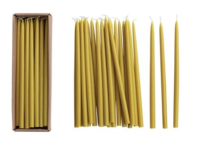 Creative Co-op Unscented Taper Candle Set of 24 in Green. New.-image