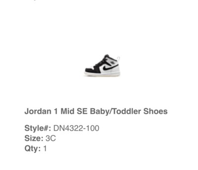 JORDAN 1 MID SE (TD) Toddlers In Great Condition Black/Orange 6c-image