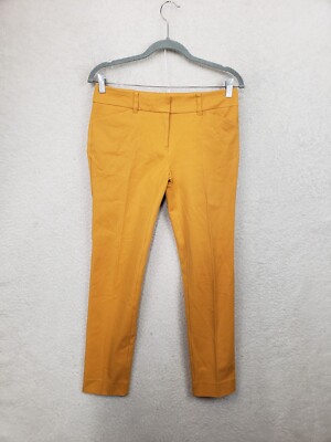 New York Company Women Pants 2 Orange Cotton Blend Mid Rise Flat Front Chino-image