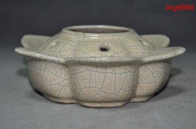 China Buddhism temple old kiln porcelain joss Incense burner Censer statue-image