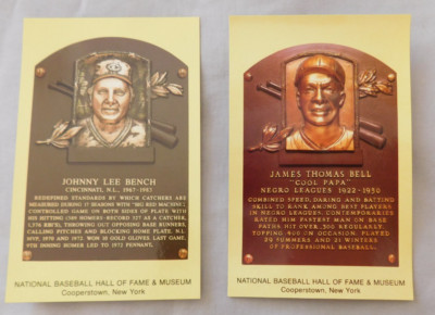 Cooperstown HOF Plaque Yellow Hall of Fame Postcards A-M Pick one-image