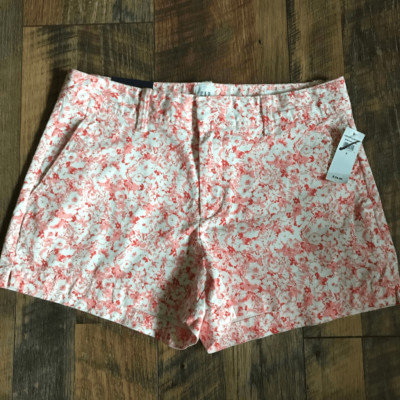 Gap orange white floral City Shorts Size 6 New with tags summer mid rise(Eb)-image