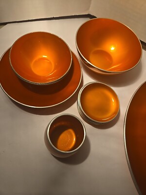 Set of 13 Mid Century EMALOX Norway, Orange-image