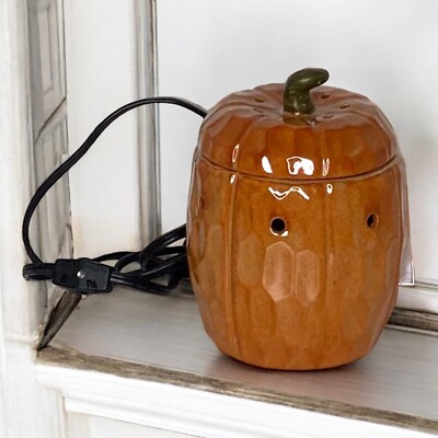 Scentsy Retired Mid Size Pumpkin Wax Warmer Autumn Fall Harvest Pumpkin-image