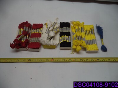 Qty = 67 Skeins: Mix Lot Sullivans Embroidery Floss 6 Strand White, Red, Blue-image