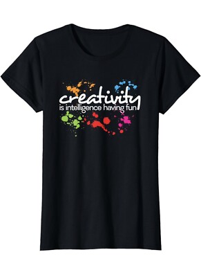 Creativity is intelligence having fun colorful art t-shirt (D1)-image