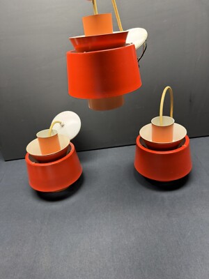 RARE Mid Century Orange Pendant P254 by Jørn Utzon for Nordisk Solar Co-image