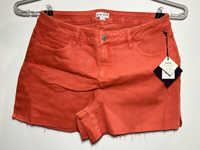Women's Plus Size Mid-Rise Jean Shorts - Ava & Viv Orange 22W-image