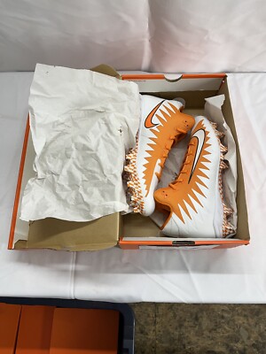 NEW Nike Alpha Menace Pro Mid TD Orange And White Football Cleats-image