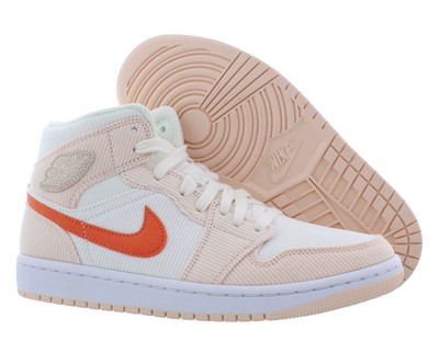 Nike Air Jordan 1 Mid SE Womens Shoes Size 12, Color: Sail/Orange/Orange Quartz-image