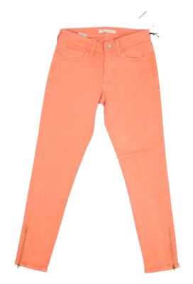 Mavi Alexa Ankle Zip Skinny Mid Rise Denim Orange Jeans Slim Stretch Womens 27-image
