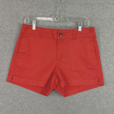 Old Navy Shorts Womens 6 Orange Everyday Short Mid Rise Zip Front Casual-image