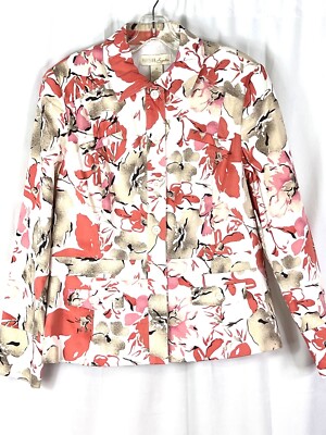 Parisian Signature Sz 14 Cotton/poly Jacket New With Tags Womens Floral NWT-image