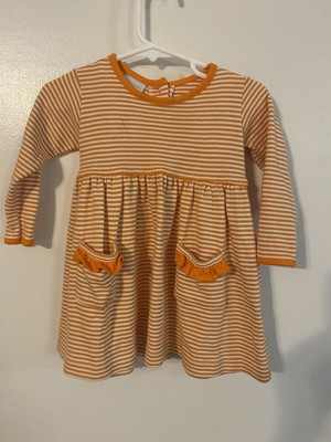 Fall Squiggles Orange And White Dress Size 18 Months Small Flaw-image