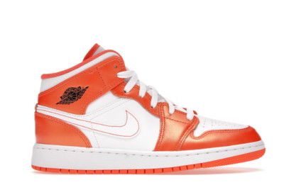 DS 100% Authentic Air Jordan 1 Mid SE GS 'Electro Orange' DM4228-800 7y-image