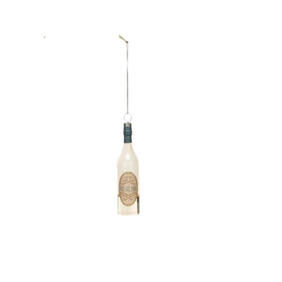 Creative Co-op Riesling Wine Bottle Glass Ornament Bauble-image