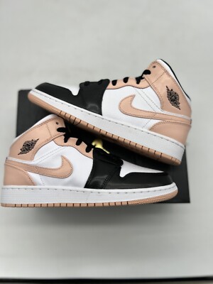 Nike Air Jordan 1 Mid GS 6Y Crimson Tint Arctic Orange Black White Pink New AJ1-image