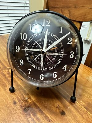 Creative Co-Op Black Metal Mantel Dome Round Standing Clock (KC)-image