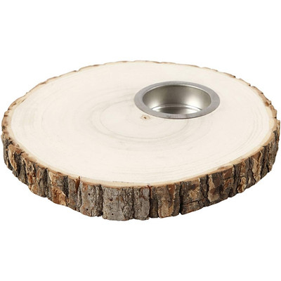 Creativ Company - Houten Schijf Waxinelicht Houder 14-16cm NEW-image