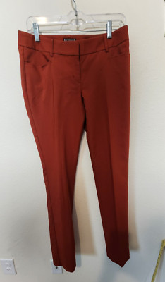 Express Columnist Rust Orange Trouser Mid-Rise Pants Women's Skinny 4L Stretch-image