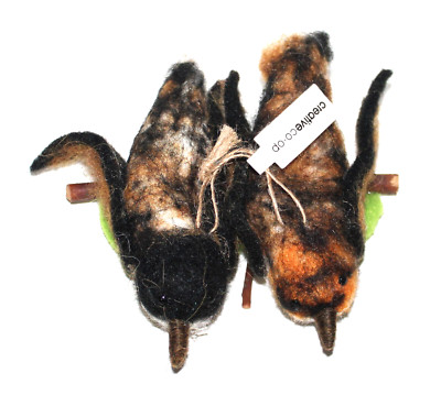 Vintage Felted Birds on a Branch Creative Co-op Ornament CT5-image