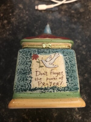 Creative Coop Prayer Box With Lid. Bird Perched On Top-image