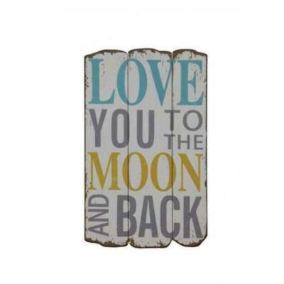 Creative Co-Op Wall Decor, Love You To The Moon Plaque-image