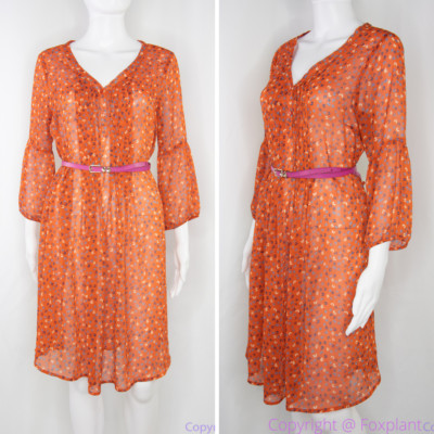 Old navy orange floral print dress, size M.-image