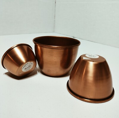 3 Creative Co-Op Aluminum Cooper Bowls Decorative-image