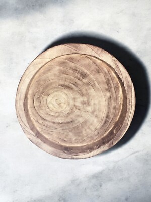 NEW Creative Co-Op Paulownia Wood Hand Carved Tray Decorative Use-image
