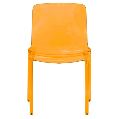 Pemberly Row Mid-Century Modern Dining Side Chair in Transparent Orange-image