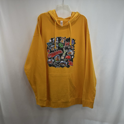Philadelphia Orange Graphic Print Hoodie Pullover Size 3XL Mid Pocket-image