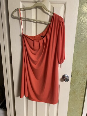 GIANNI BINI WOMENS ORANGE ONE SHOULDER DRESS SIZE MEDIUM-image