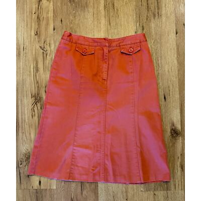 Talbots burnt orange cotton, A-line knee length size 4 skirt-image