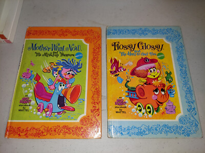 UPSY DOWNSY 2 STORYBOOK LOT Hard to Find Fire & Mixed Up Treasuer Mattel Flossy-image
