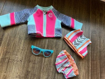 American Girl Joss Surf & Swim Set & Sunglasses, no Sandals for 18