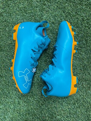 NEW UNDER ARMOUR TEAM NITRO MID MC MEN'S SIZE 11.5[CUSTOM TEAL/ORANGE] NK71-image