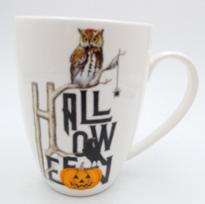 Creative Co-Op Halloween Owl Pumpkin Spider Crow Mug Ceramic Mary Lake Thompson-image