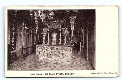 CHICAGO, IL Illinois ~ CHINESE JOSS HOUSE Interior c1900s Mellen Co. Postcard-image