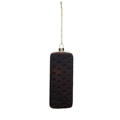Creative Co-op Ice Cream Sandwich Glass Ornament Bauble-image