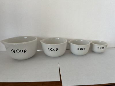 NEW NEVER USED White Ceramic Stoneware Measuring Cups Set of 4-image
