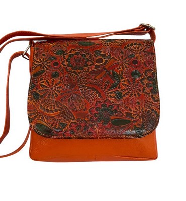 Creative Leather Company Crossbody Bag(Orange/Multi-image