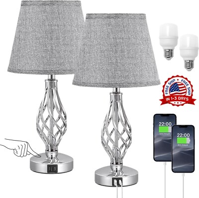 Lámpara De Mesa 3 Colores Con Puerto Carga USB Para Escritorios Dormitorios Sala-image