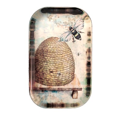 Tim Coffey BEE HIVE Glass Paperweight By Creative Co-Op 4.25”x2.75”x.75” EUC-image